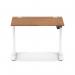 Air Lite 1000 x 800mm Height Adjustable Office Desk Walnut Top Cable Ports White Leg HA03935