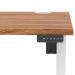 Air Lite 1000 x 800mm Height Adjustable Office Desk Walnut Top Cable Ports White Leg HA03935