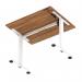 Air Lite 1000 x 800mm Height Adjustable Office Desk Walnut Top Cable Ports White Leg HA03935