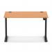 Air Lite 1200 x 800mm Height Adjustable Office Desk Beech Top Cable Ports Black Leg HA03936