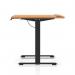 Air Lite 1200 x 800mm Height Adjustable Office Desk Beech Top Cable Ports Black Leg HA03936