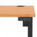 Air Lite 1200 x 800mm Height Adjustable Office Desk Beech Top Cable Ports Black Leg HA03936