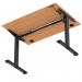 Air Lite 1200 x 800mm Height Adjustable Office Desk Beech Top Cable Ports Black Leg HA03936