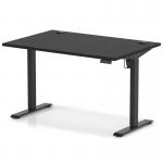 Air Lite 1200 x 800mm Height Adjustable Office Desk Black Top Cable Ports Black Leg HA03937
