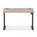Air Lite 1200 x 800mm Height Adjustable Office Desk Grey Oak Top Cable Ports Black Leg HA03938