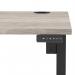 Air Lite 1200 x 800mm Height Adjustable Office Desk Grey Oak Top Cable Ports Black Leg HA03938