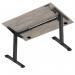Air Lite 1200 x 800mm Height Adjustable Office Desk Grey Oak Top Cable Ports Black Leg HA03938