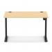 Air Lite 1200 x 800mm Height Adjustable Office Desk Maple Top Cable Ports Black Leg HA03939