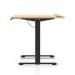 Air Lite 1200 x 800mm Height Adjustable Office Desk Maple Top Cable Ports Black Leg HA03939
