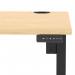 Air Lite 1200 x 800mm Height Adjustable Office Desk Maple Top Cable Ports Black Leg HA03939
