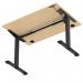 Air Lite 1200 x 800mm Height Adjustable Office Desk Maple Top Cable Ports Black Leg HA03939