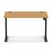 Air Lite 1200 x 800mm Height Adjustable Office Desk Oak Top Cable Ports Black Leg HA03940