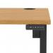 Air Lite 1200 x 800mm Height Adjustable Office Desk Oak Top Cable Ports Black Leg HA03940