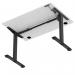 Air Lite 1200 x 800mm Height Adjustable Office Desk White Top Cable Ports Black Leg HA03941