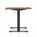 Air Lite 1200 x 800mm Height Adjustable Office Desk Walnut Top Cable Ports Black Leg HA03942