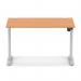 Air Lite 1200 x 800mm Height Adjustable Office Desk Beech Top Cable Ports Silver Leg HA03943