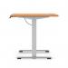 Air Lite 1200 x 800mm Height Adjustable Office Desk Beech Top Cable Ports Silver Leg HA03943