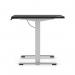 Air Lite 1200 x 800mm Height Adjustable Office Desk Black Top Cable Ports Silver Leg HA03944