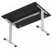 Air Lite 1200 x 800mm Height Adjustable Office Desk Black Top Cable Ports Silver Leg HA03944