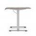 Air Lite 1200 x 800mm Height Adjustable Office Desk Grey Oak Top Cable Ports Silver Leg HA03945