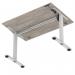 Air Lite 1200 x 800mm Height Adjustable Office Desk Grey Oak Top Cable Ports Silver Leg HA03945