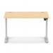 Air Lite 1200 x 800mm Height Adjustable Office Desk Maple Top Cable Ports Silver Leg HA03946