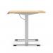 Air Lite 1200 x 800mm Height Adjustable Office Desk Maple Top Cable Ports Silver Leg HA03946