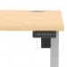 Air Lite 1200 x 800mm Height Adjustable Office Desk Maple Top Cable Ports Silver Leg HA03946