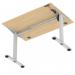 Air Lite 1200 x 800mm Height Adjustable Office Desk Maple Top Cable Ports Silver Leg HA03946