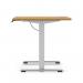 Air Lite 1200 x 800mm Height Adjustable Office Desk Oak Top Cable Ports Silver Leg HA03947