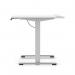Air Lite 1200 x 800mm Height Adjustable Office Desk White Top Cable Ports Silver Leg HA03948