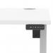 Air Lite 1200 x 800mm Height Adjustable Office Desk White Top Cable Ports Silver Leg HA03948