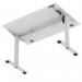 Air Lite 1200 x 800mm Height Adjustable Office Desk White Top Cable Ports Silver Leg HA03948