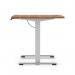 Air Lite 1200 x 800mm Height Adjustable Office Desk Walnut Top Cable Ports Silver Leg HA03949