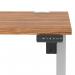Air Lite 1200 x 800mm Height Adjustable Office Desk Walnut Top Cable Ports Silver Leg HA03949