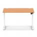 Air Lite 1200 x 800mm Height Adjustable Office Desk Beech Top Cable Ports White Leg HA03950