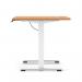 Air Lite 1200 x 800mm Height Adjustable Office Desk Beech Top Cable Ports White Leg HA03950