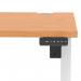 Air Lite 1200 x 800mm Height Adjustable Office Desk Beech Top Cable Ports White Leg HA03950