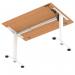 Air Lite 1200 x 800mm Height Adjustable Office Desk Beech Top Cable Ports White Leg HA03950