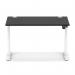 Air Lite 1200 x 800mm Height Adjustable Office Desk Black Top Cable Ports White Leg HA03951