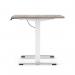 Air Lite 1200 x 800mm Height Adjustable Office Desk Grey Oak Top Cable Ports White Leg HA03952