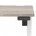 Air Lite 1200 x 800mm Height Adjustable Office Desk Grey Oak Top Cable Ports White Leg HA03952