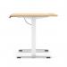 Air Lite 1200 x 800mm Height Adjustable Office Desk Maple Top Cable Ports White Leg HA03953