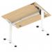 Air Lite 1200 x 800mm Height Adjustable Office Desk Maple Top Cable Ports White Leg HA03953