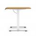 Air Lite 1200 x 800mm Height Adjustable Office Desk Oak Top Cable Ports White Leg HA03954