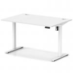 Air Lite 1200 x 800mm Height Adjustable Office Desk White Top Cable Ports White Leg HA03955