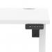 Air Lite 1200 x 800mm Height Adjustable Office Desk White Top Cable Ports White Leg HA03955