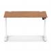 Air Lite 1200 x 800mm Height Adjustable Office Desk Walnut Top Cable Ports White Leg HA03956
