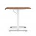 Air Lite 1200 x 800mm Height Adjustable Office Desk Walnut Top Cable Ports White Leg HA03956