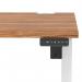 Air Lite 1200 x 800mm Height Adjustable Office Desk Walnut Top Cable Ports White Leg HA03956
